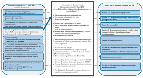 Éléments constitutifs des ÉSO et exemples de domaines connexes 