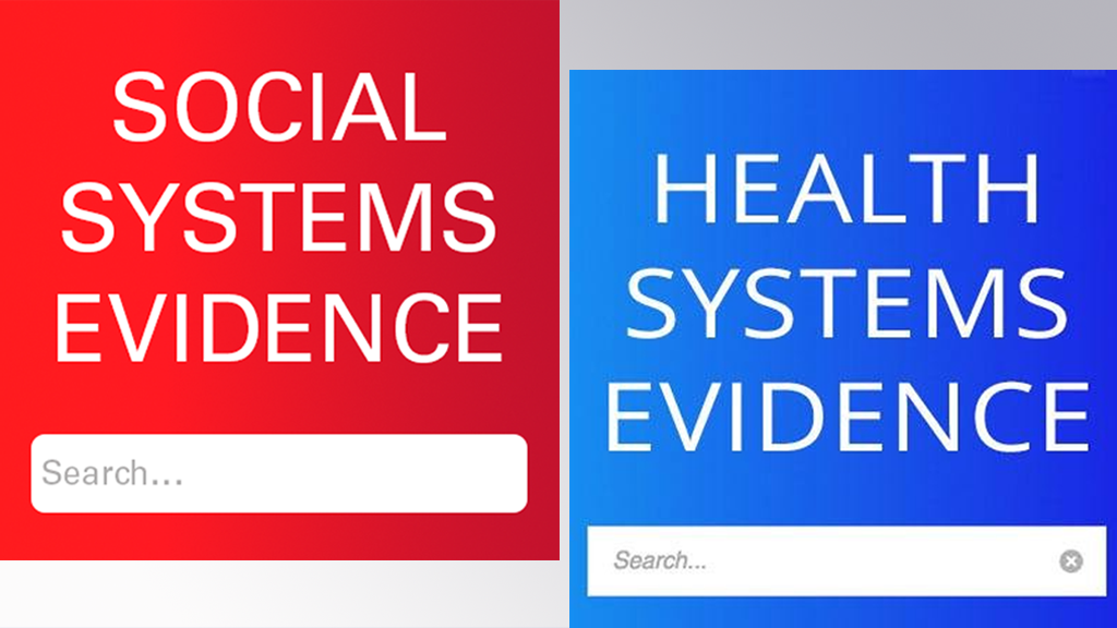 Social Systems Evidence and Health Systems Evidence logos